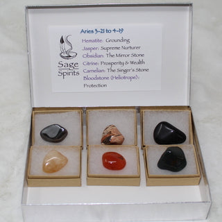 Astrology Zodiac Aries 3-21 to 4-19 (birthday) Tumbled Stone (6) Gift Boxes Gift Boxes Zodiac Aries 