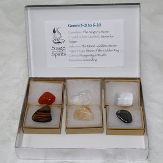 Astrology Zodiac Gemini 5-21 to 6-20 (birthday) Tumbled Stone (6) Gift Boxes Gift Boxes Zodiac Gemini 