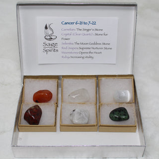Astrology Zodiac Cancer 6-21 to 7-22 (birthday) Tumbled Stone (6) Gift Boxes Gift Boxes Zodiac Cancer 