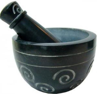 Spiral Soap Stone Mortar & Pestle