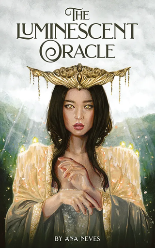 Cover of 'The Luminescent Oracle' featuring an illustrated woman with a golden crown and a glowing background.