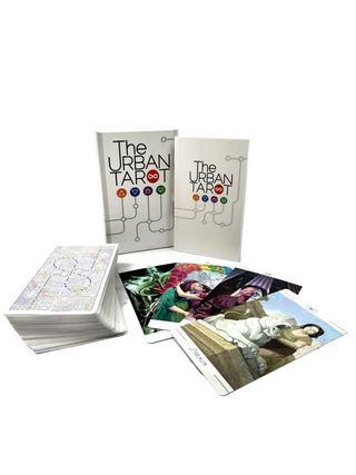 The Urban Tarot card set with tarot cards and booklets on a white background