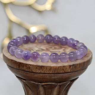 Amethyst (Light) Beaded Bracelet Bracelets Spirituality & Contentment 8mm Beads 