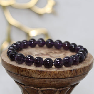 Amethyst (Dark) Beaded Bracelet Bracelets Spirituality & Contentment 8mm Beads 