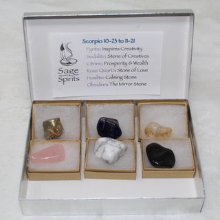 Astrology Zodiac Scorpio 10-23 to 11-21 (birthday) Tumbled Stone (6) Gift Boxes Gift Boxes Zodiac Scorpio 