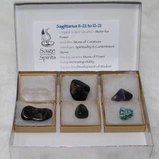 Astrology Zodiac Sagittarius 11-22 to 12-21 (birthday) Tumbled Stone (6) Gift Boxes Gift Boxes Zodiac Sagittarius 