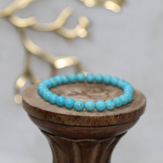 Turquoise (Faux) Beaded Bracelet Bracelets Development of Wisdom 6mm Bead Turquoise 
