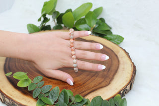 Botswana Agate Beaded Bracelet Bracelets The Sunset Stone 