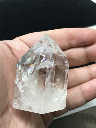 Clear Crystal Single-Terminated Point - Lodolite Inclusions - Rainbows - CCSTP7 Clear Crystal Single-terminated Point Sage Spirits 